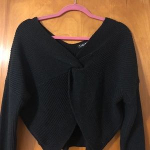 Black Knit Cropped Sweater